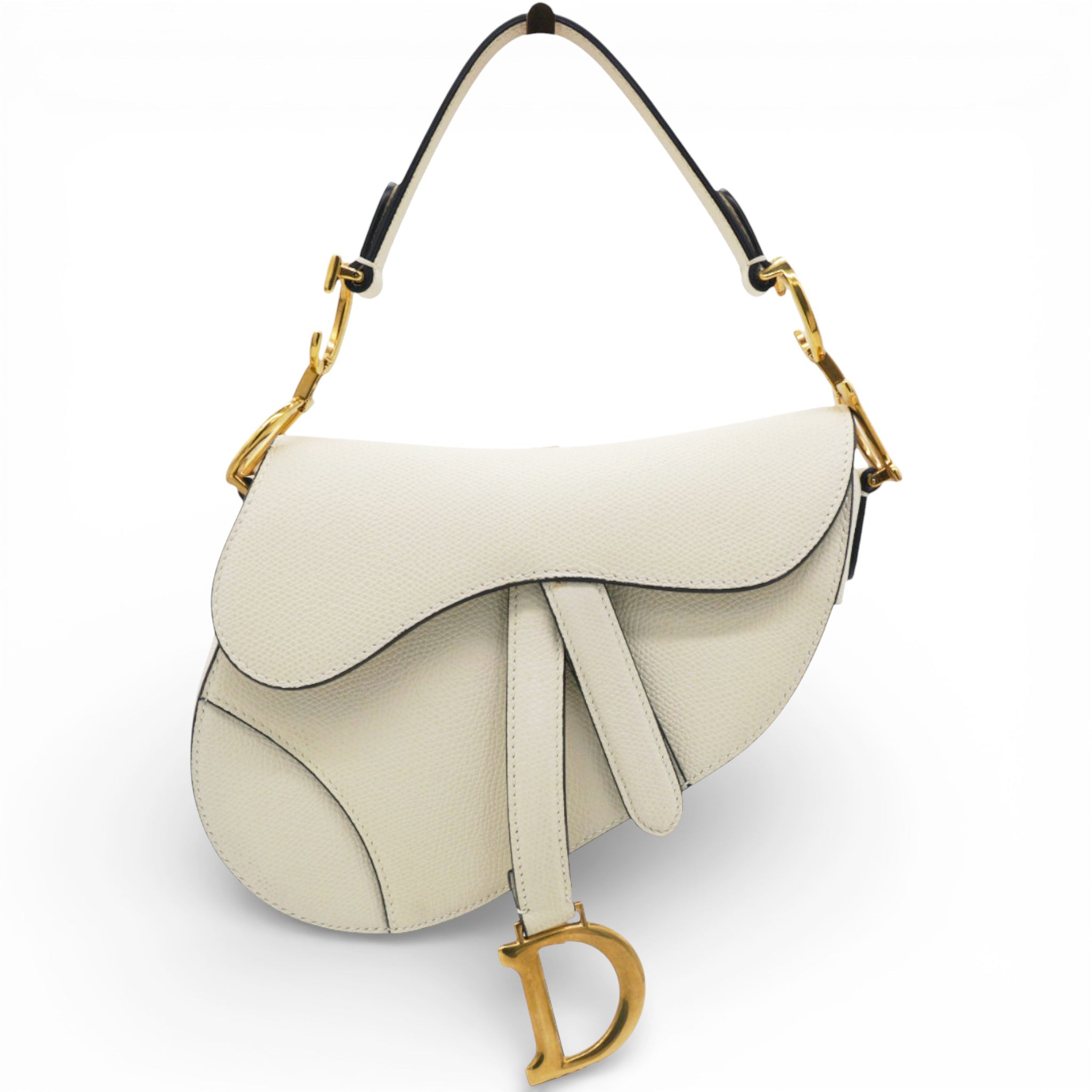 Calfskin Mini Saddle Bag White