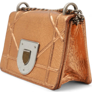 Ceramic Effect Deerskin Diorama Club Bag Gold