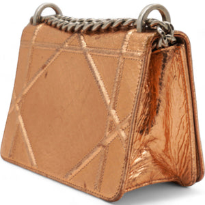 Ceramic Effect Deerskin Diorama Club Bag Gold