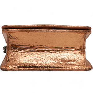 Ceramic Effect Deerskin Diorama Club Bag Gold