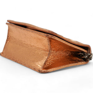 Ceramic Effect Deerskin Diorama Club Bag Gold