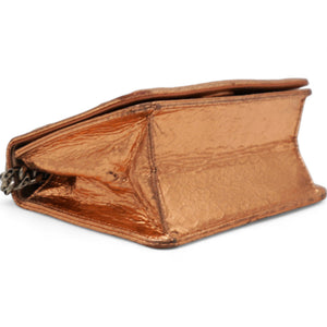 Ceramic Effect Deerskin Diorama Club Bag Gold