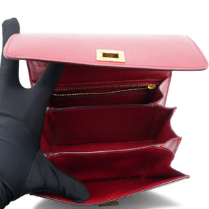 Box Calfskin Mini Classic Box Flap Bag Red