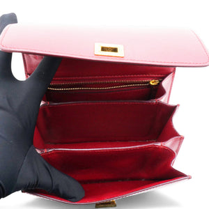 Box Calfskin Mini Classic Box Flap Bag Red