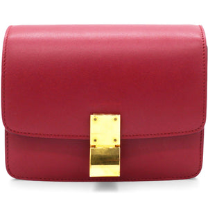 Box Calfskin Mini Classic Box Flap Bag Red