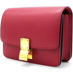 Box Calfskin Mini Classic Box Flap Bag Red