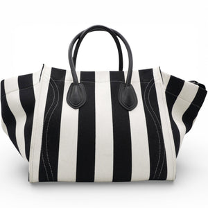 Cotton Canvas Striped Phantom Luggage White Black