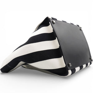 Cotton Canvas Striped Phantom Luggage White Black