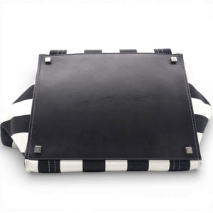Cotton Canvas Striped Phantom Luggage White Black