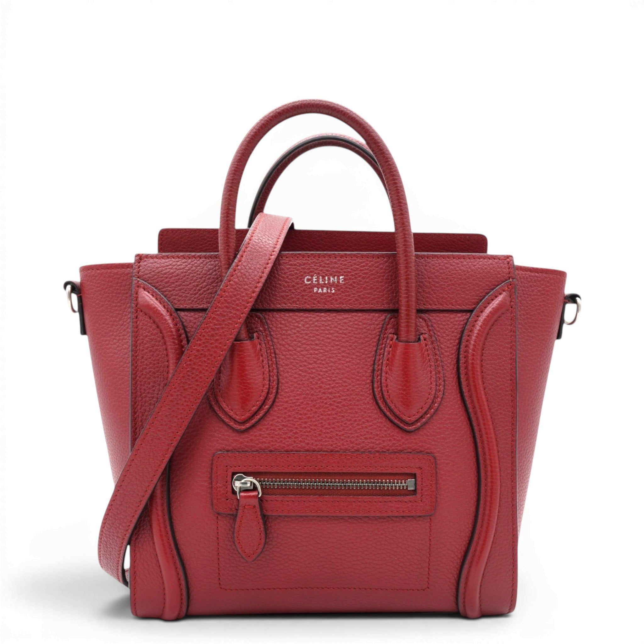 Drummed Leather Nano Luggage Merlot