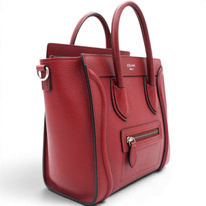 Drummed Leather Nano Luggage Merlot