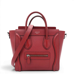 Drummed Leather Nano Luggage Merlot