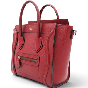 Drummed Leather Nano Luggage Merlot