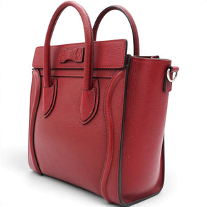 Drummed Leather Nano Luggage Merlot