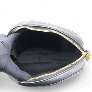 Quilted C Charm Bag Black