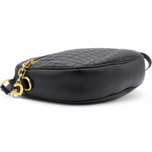 Quilted C Charm Bag Black