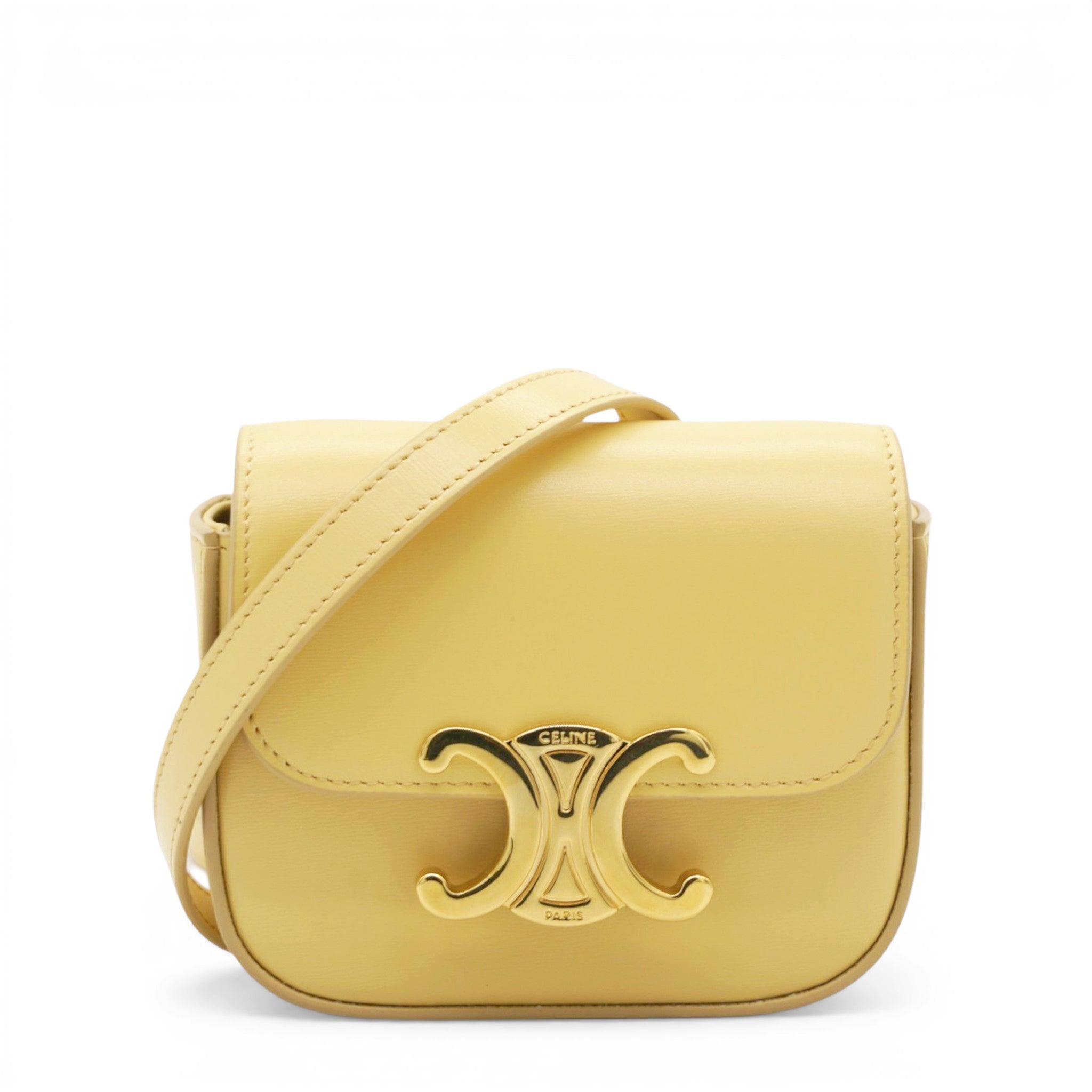Shiny Calfskin Mini Triomphe Yellow