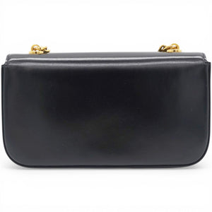 Shiny Leather Triomphe Shoulder Bag Black