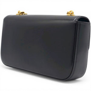 Shiny Leather Triomphe Shoulder Bag Black