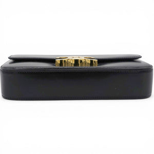 Shiny Leather Triomphe Shoulder Bag Black