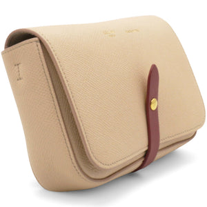 Strap Clutch in Taupe/Red