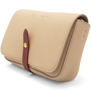 Strap Clutch in Taupe/Red