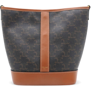 Triomphe Canvas Bucket Bag Tan
