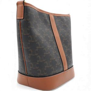 Triomphe Canvas Bucket Bag Tan