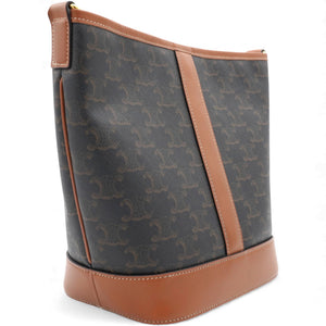 Triomphe Canvas Bucket Bag Tan