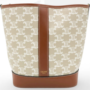 Triomphe Canvas Calfskin Small Bucket Bag