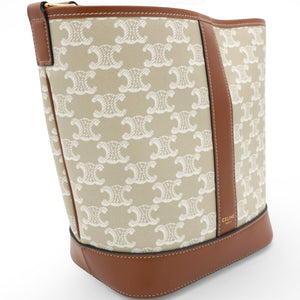 Triomphe Canvas Calfskin Small Bucket Bag