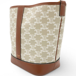 Triomphe Canvas Calfskin Small Bucket Bag