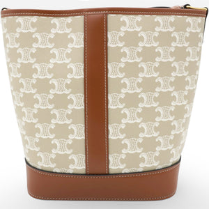 Triomphe Canvas Calfskin Small Bucket Bag