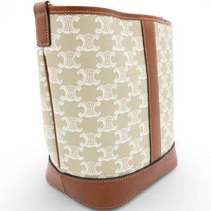 Triomphe Canvas Calfskin Small Bucket Bag