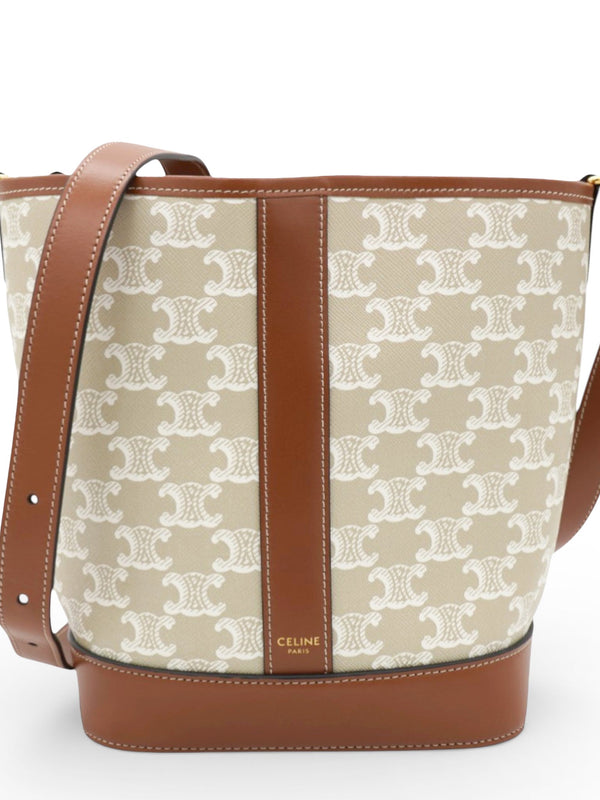 Triomphe Canvas Calfskin Small Bucket Bag