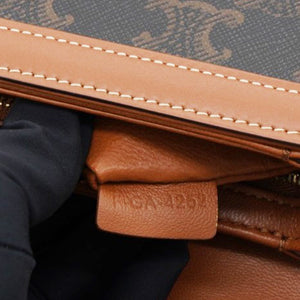 Celine Triomphe Canvas Triomphe Bag Tan