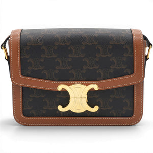 Celine Triomphe Canvas Triomphe Bag Tan