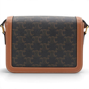 Celine Triomphe Canvas Triomphe Bag Tan