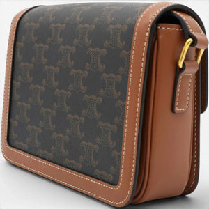 Celine Triomphe Canvas Triomphe Bag Tan