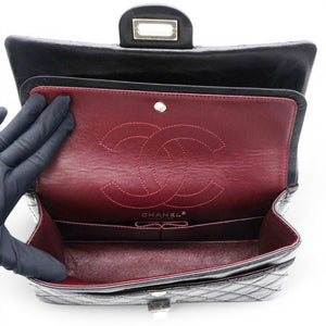 Aged Calfskin Quilted 2.55 Reissue 227 Flap Black