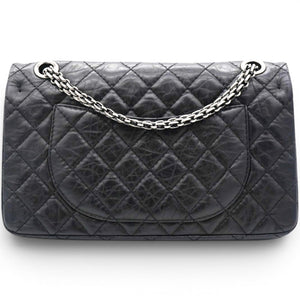 Aged Calfskin Quilted 2.55 Reissue 227 Flap Black