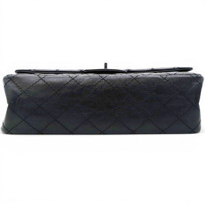 Aged Calfskin Quilted 2.55 Reissue 227 Flap Black