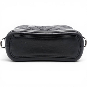 Aged Calfskin Quilted Small Gabrielle Logo Hobo Black