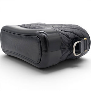 Aged Calfskin Quilted Small Gabrielle Logo Hobo Black