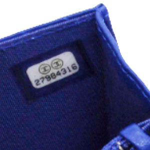 Boy Clutch With Chain Chervon Lambskin Blue