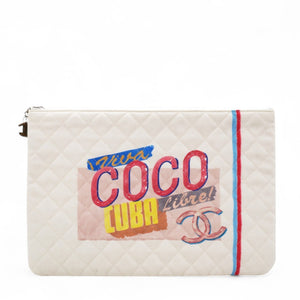 Canvas Large Coco Cuba Cosmetic Case Yellow Turquoise