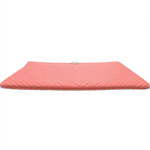 Caviar Chevron Clutch Pink