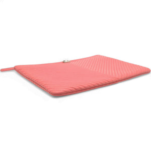 Caviar Chevron Clutch Pink