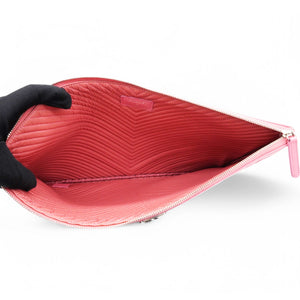 Caviar Chevron Clutch Pink