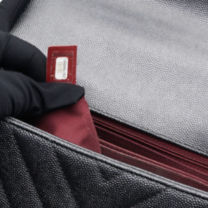 Caviar Chevron Quilted Small Coco Handle Flap Dark Grey
